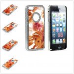 Wholesale iPhone 5 5S  Fusion Diamond Chrome Case (Orange MIX)